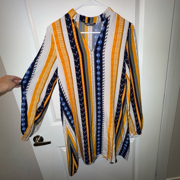 SHEIN Yellow and Blue Striped Dress - Picture 2 of 5